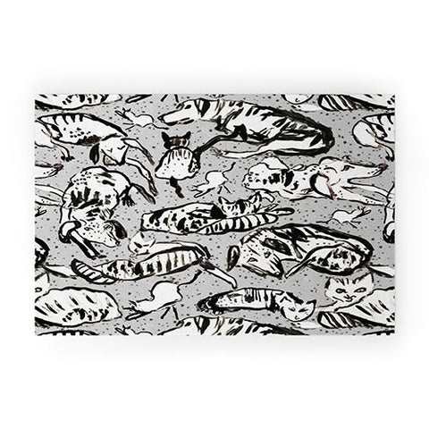 Rachelle Roberts Charming Cats And Dogs Welcome Mat