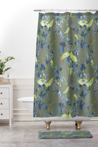 Rachelle Roberts Dandelion Floral Shower Curtain And Mat