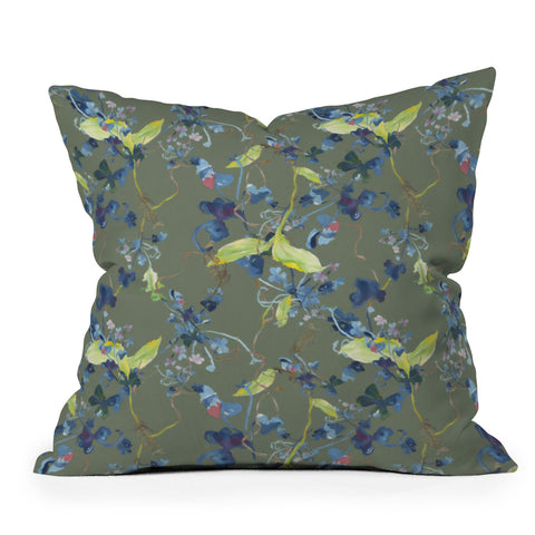 Rachelle Roberts Dandelion Floral Throw Pillow
