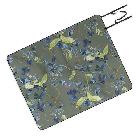 Rachelle Roberts Dandelion Floral Picnic Blanket