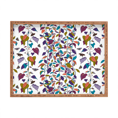 Rachelle Roberts Endless Vines White Rectangular Tray