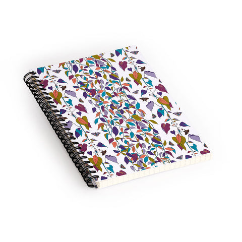Rachelle Roberts Endless Vines White Spiral Notebook