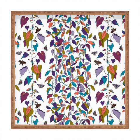 Rachelle Roberts Endless Vines White Square Tray