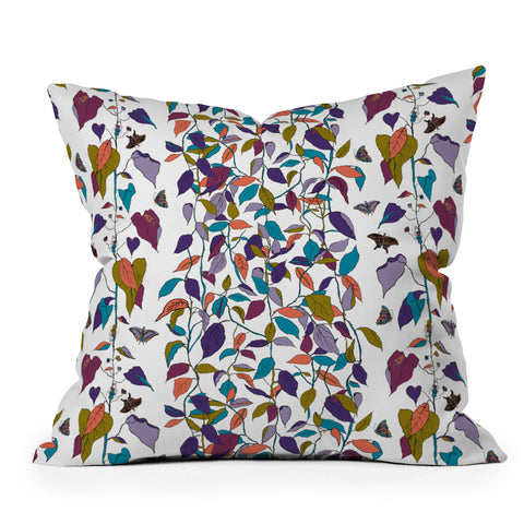 Rachelle Roberts Endless Vines White Throw Pillow