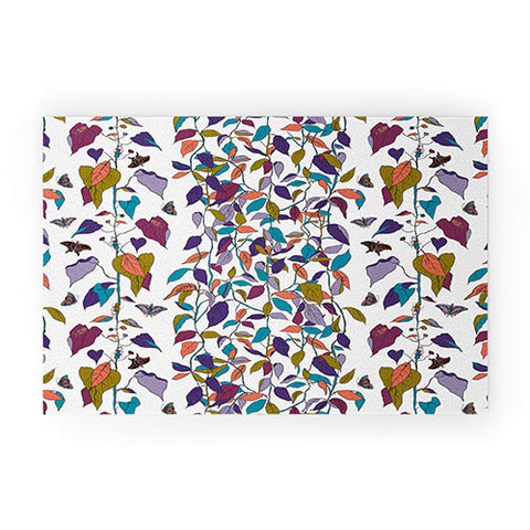 Rachelle Roberts Endless Vines White Welcome Mat
