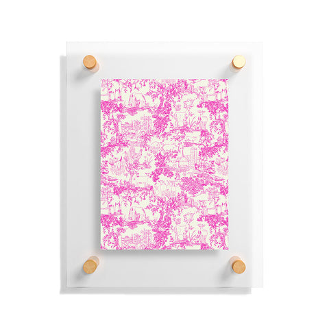 Rachelle Roberts Farm Land Toile In Pink Floating Acrylic Print