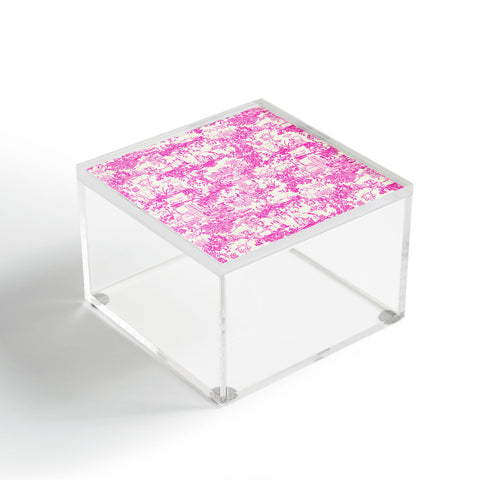 Rachelle Roberts Farm Land Toile In Pink Acrylic Box