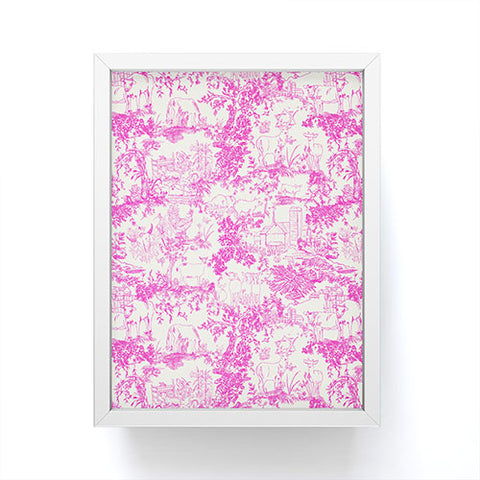 Rachelle Roberts Farm Land Toile In Pink Framed Mini Art Print