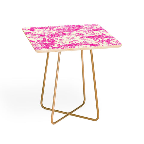 Rachelle Roberts Farm Land Toile In Pink Side Table