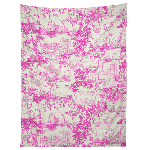 Rachelle Roberts Farm Land Toile In Pink Tapestry