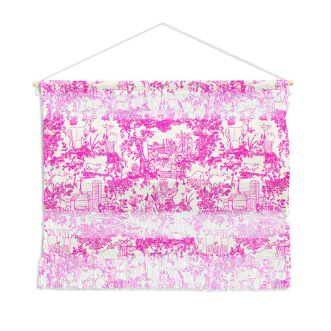 Rachelle Roberts Farm Land Toile In Pink Wall Hanging Landscape