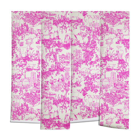 Rachelle Roberts Farm Land Toile In Pink Wall Mural
