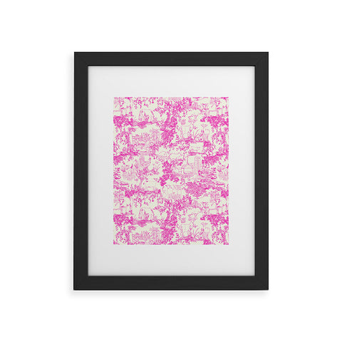 Rachelle Roberts Farm Land Toile In Pink Framed Art Print