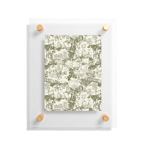 Rachelle Roberts Farm Land Toile In Vintage Green Floating Acrylic Print