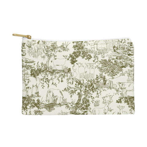 Rachelle Roberts Farm Land Toile In Vintage Green Pouch