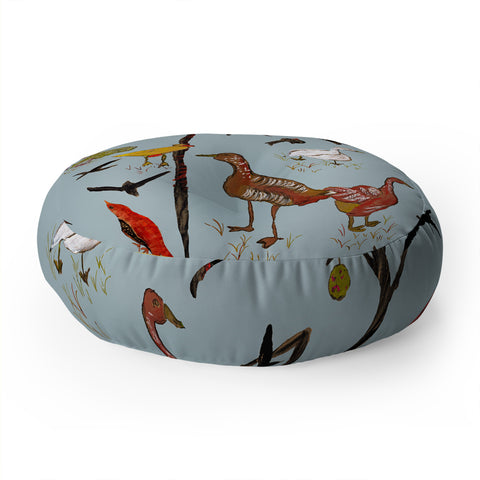 Rachelle Roberts Gathering Of The Webbed Feet Floor Pillow Round