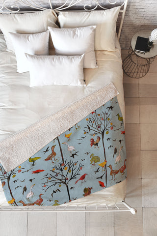 Rachelle Roberts Gathering Of The Webbed Feet Fleece Throw Blanket