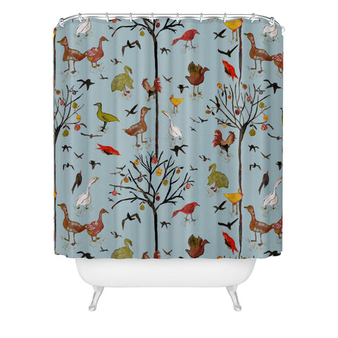 Rachelle Roberts Gathering Of The Webbed Feet Shower Curtain