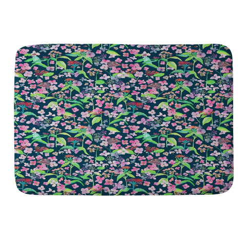 Rachelle Roberts Hydrangea Flower Print Memory Foam Bath Mat