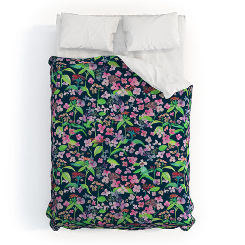 Rachelle Roberts Hydrangea Flower Print Duvet Cover