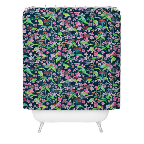 Rachelle Roberts Hydrangea Flower Print Shower Curtain