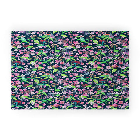 Rachelle Roberts Hydrangea Flower Print Welcome Mat