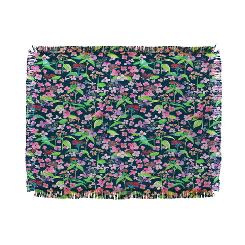 Rachelle Roberts Hydrangea Flower Print Throw Blanket