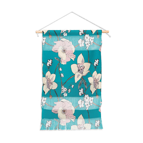 Rachelle Roberts Painted Poppy In Turquoise Wall Hanging Portrait