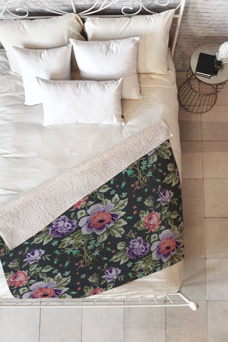 Rachelle Roberts Spring Floral Fleece Throw Blanket