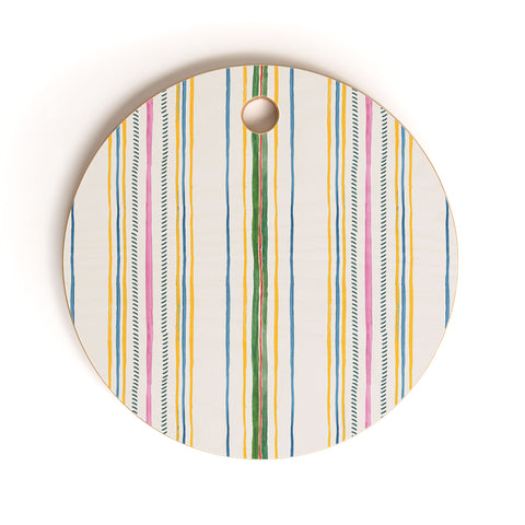 Rachelle Roberts Ticker Stripe Cutting Board Round