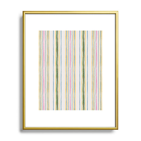Rachelle Roberts Ticker Stripe Metal Framed Art Print