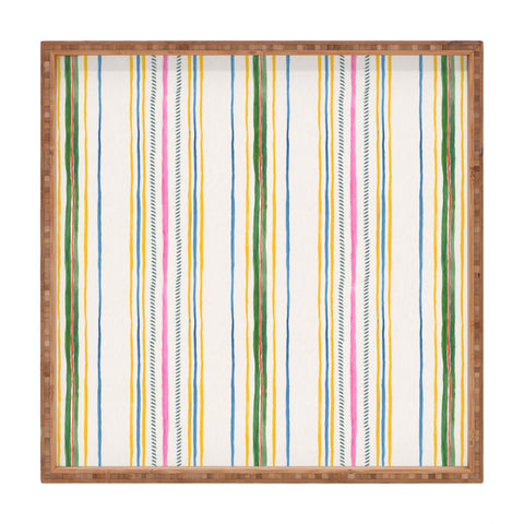 Rachelle Roberts Ticker Stripe Square Tray