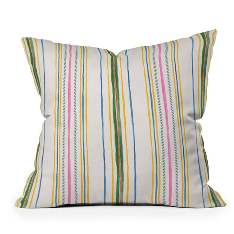 Rachelle Roberts Ticker Stripe Throw Pillow