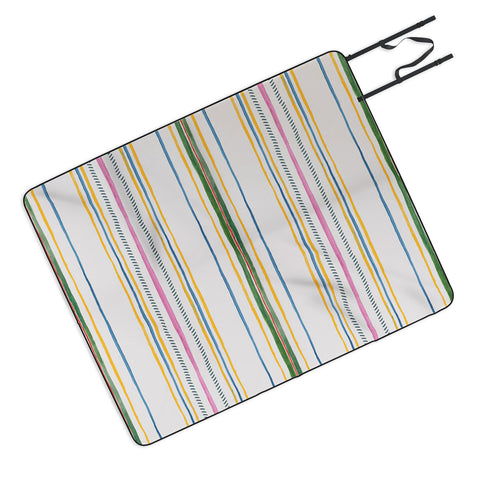 Rachelle Roberts Ticker Stripe Picnic Blanket