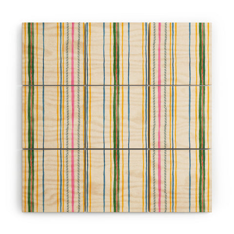 Rachelle Roberts Ticker Stripe Wood Wall Mural