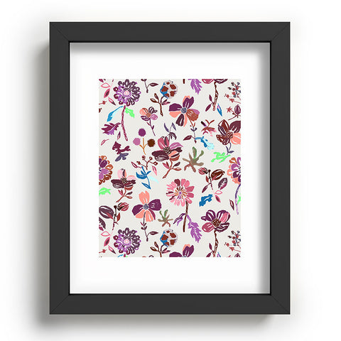 Rachelle Roberts Zinnia Folk Floral Recessed Framing Rectangle