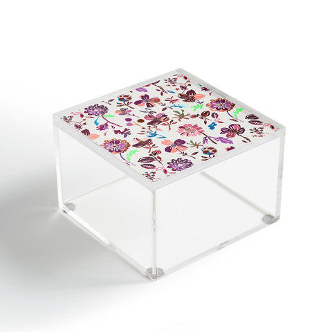 Rachelle Roberts Zinnia Folk Floral Acrylic Box