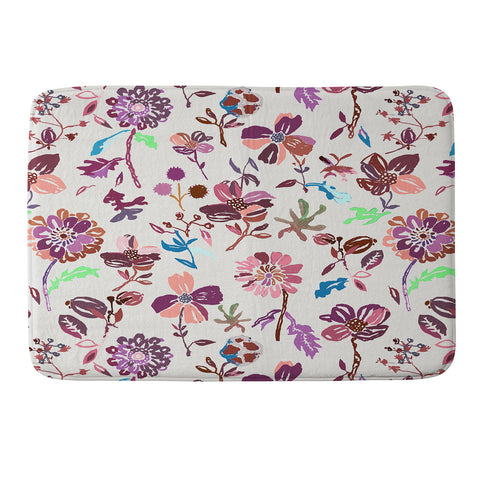 Rachelle Roberts Zinnia Folk Floral Memory Foam Bath Mat