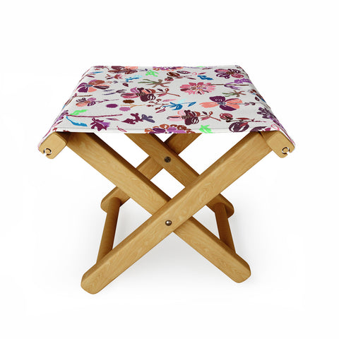 Rachelle Roberts Zinnia Folk Floral Folding Stool