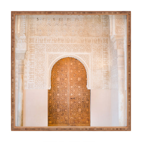 raisazwart Alhambra door Granada Spain Square Tray