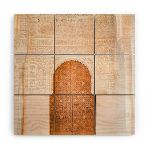 raisazwart Alhambra door Granada Spain Wood Wall Mural