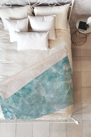 raisazwart Clear blue water Colorful ocean Fleece Throw Blanket
