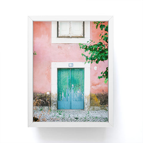 raisazwart Colorful door in Lisbon Portugal Framed Mini Art Print