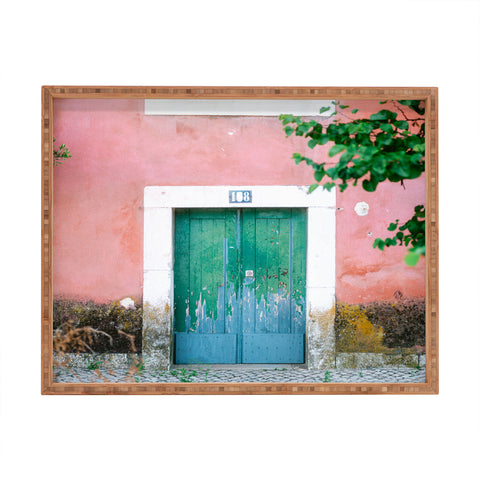 raisazwart Colorful door in Lisbon Portugal Rectangular Tray