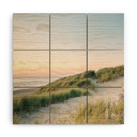 raisazwart Dunes of Holland Sunset Wood Wall Mural
