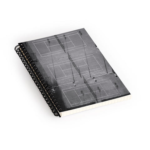 raisazwart Grey tennis court at sunrise Spiral Notebook