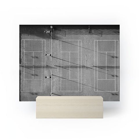 raisazwart Grey tennis court at sunrise Mini Art Print