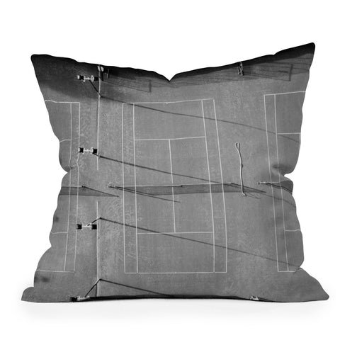 raisazwart Grey tennis court at sunrise Throw Pillow