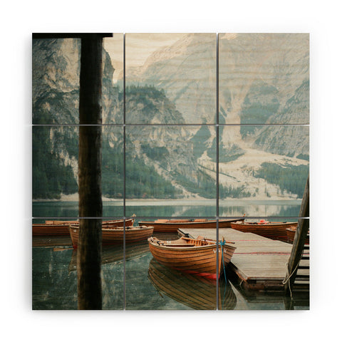 raisazwart Lago di Braies Wood Wall Mural