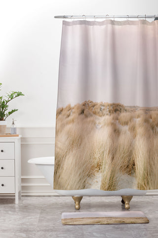 raisazwart Pastel coastal sky Ameland island Shower Curtain And Mat